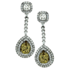 5.66ct.tw. Diamond Earrings Center Fancy Brown 3.48ct 18K White Gold DKE001203